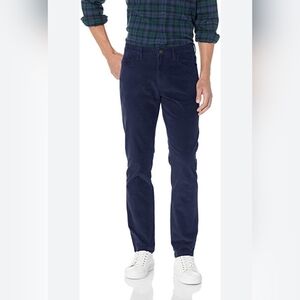 Men's New Goodthreads Slim Fit Navy Blue Corduroy Pants Size 30X32